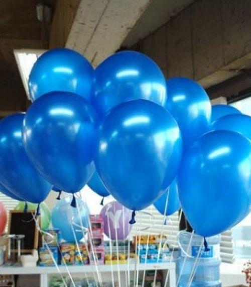 MAVİ BALON METALİK 10 Adet